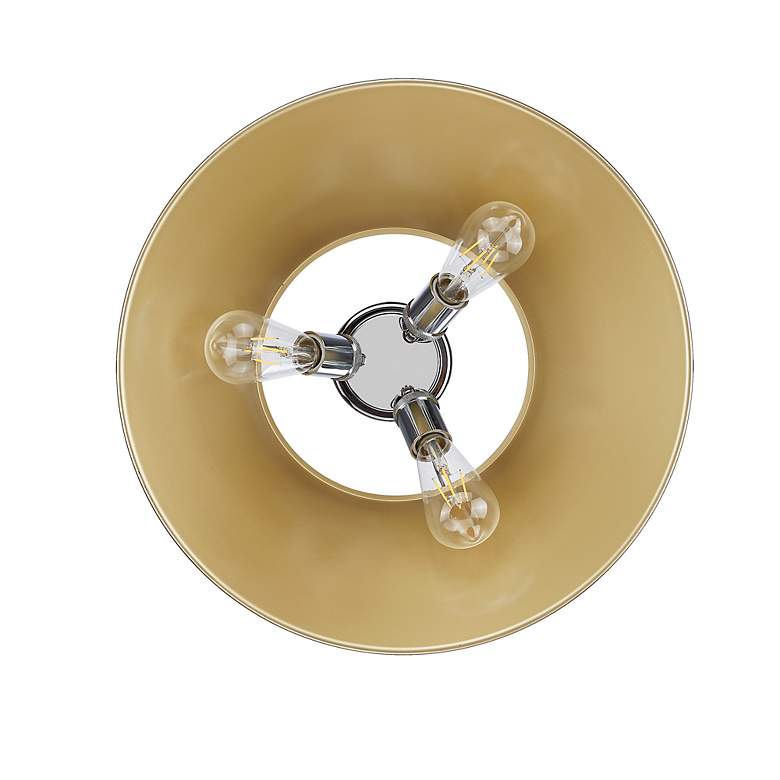 Image 3 Orwell 18 3/4" Wide 3-Light Flush Mount in Chrome with Champagne Bronz more views