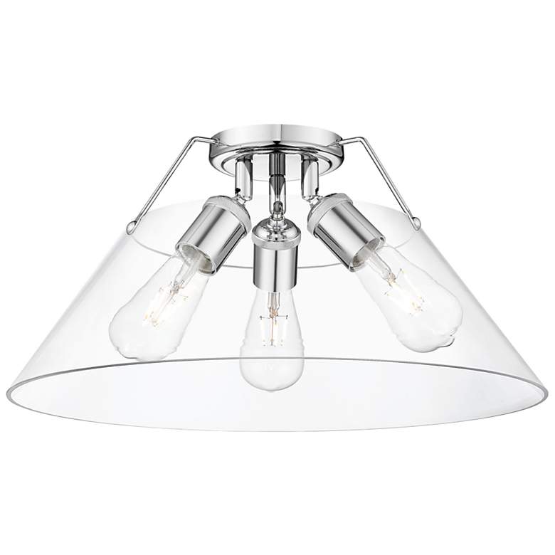 Image 1 Orwell 18 3/4" Wide 3-Light Flush Mount in Chrome with Clear Glass