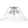 1_Orwell 18 3/4" Wide 3-Light Flush Mount in Chrome with Clear Glass
