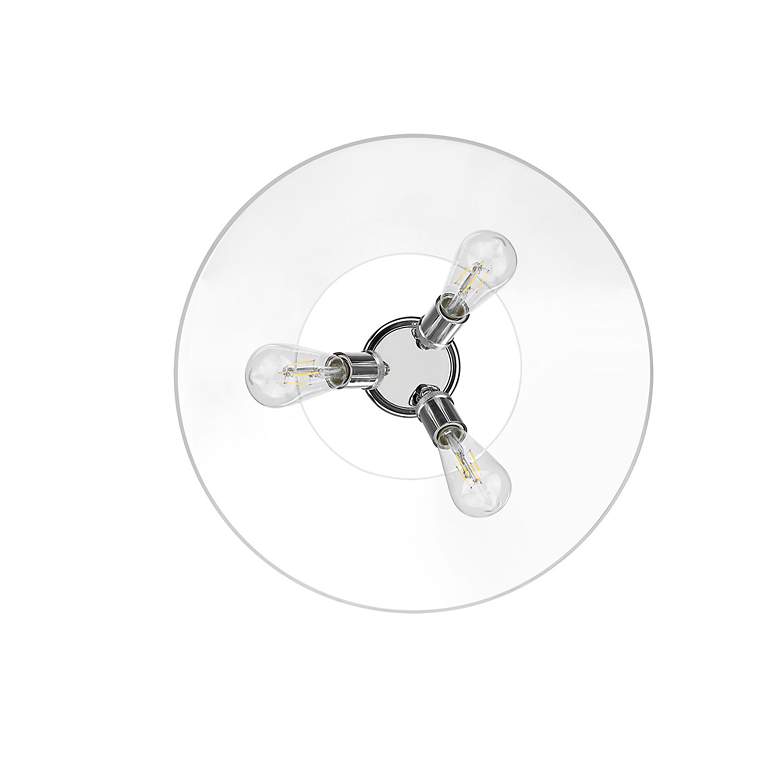 Image 3 Orwell 18 3/4" Wide 3-Light Flush Mount in Chrome with Clear Glass more views