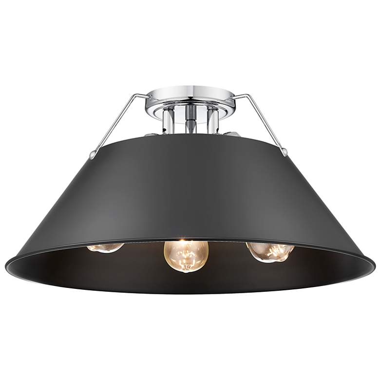 Image 1 Orwell 18 3/4" Wide 3-Light Flush Mount in Chrome with Matte Black