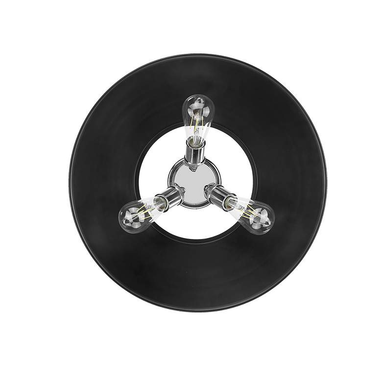 Image 3 Orwell 18 3/4" Wide 3-Light Flush Mount in Chrome with Matte Black more views