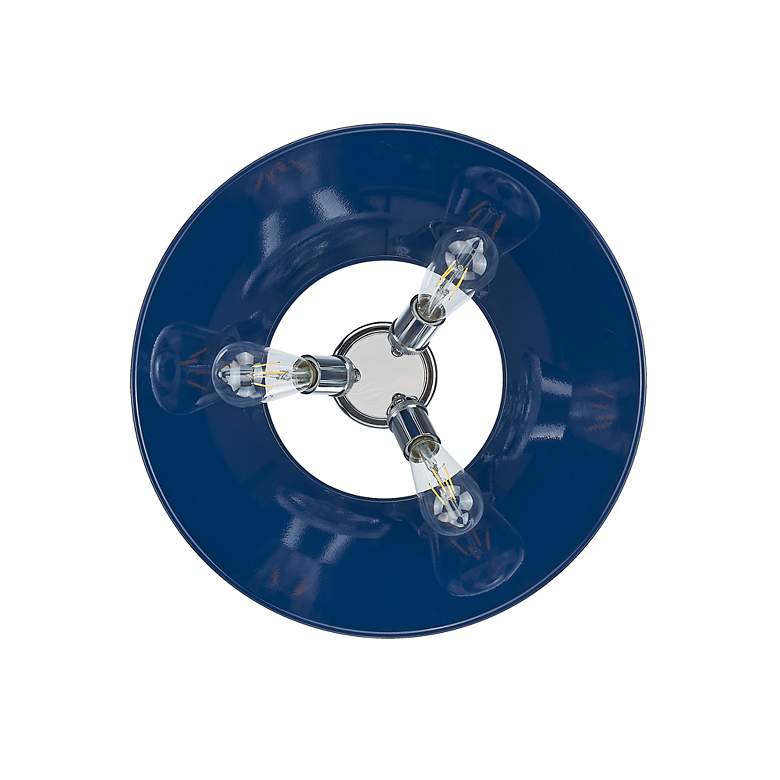 Image 3 Orwell 18 3/4" Wide 3-Light Flush Mount in Chrome with Matte Navy more views