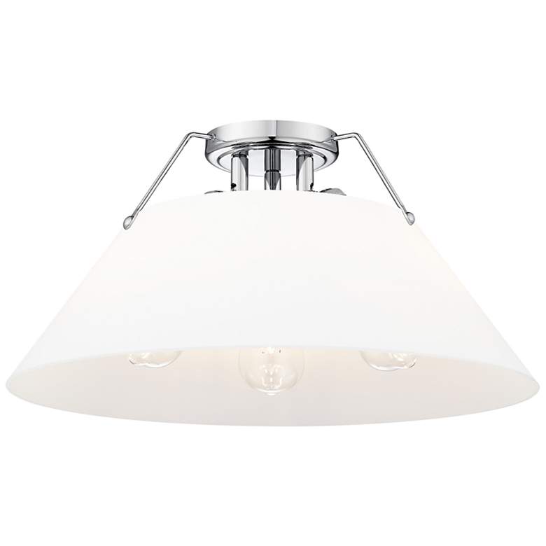 Image 1 Orwell 18 3/4" Wide 3-Light Flush Mount in Chrome with Opal Glass