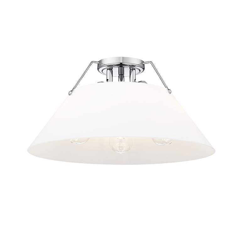 Image 2 Orwell 18 3/4" Wide 3-Light Flush Mount in Chrome with Opal Glass more views