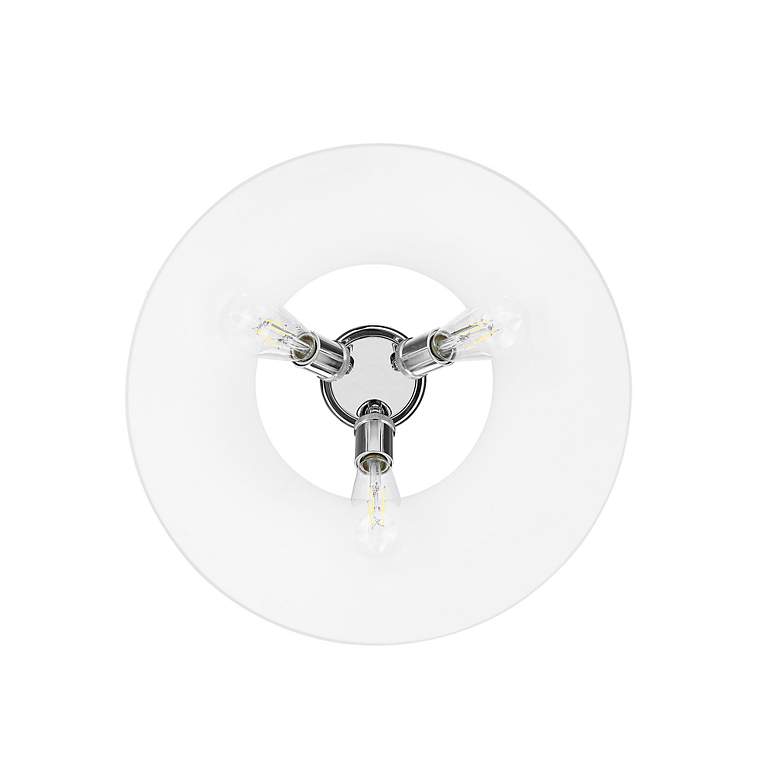 Image 3 Orwell 18 3/4" Wide 3-Light Flush Mount in Chrome with Opal Glass more views