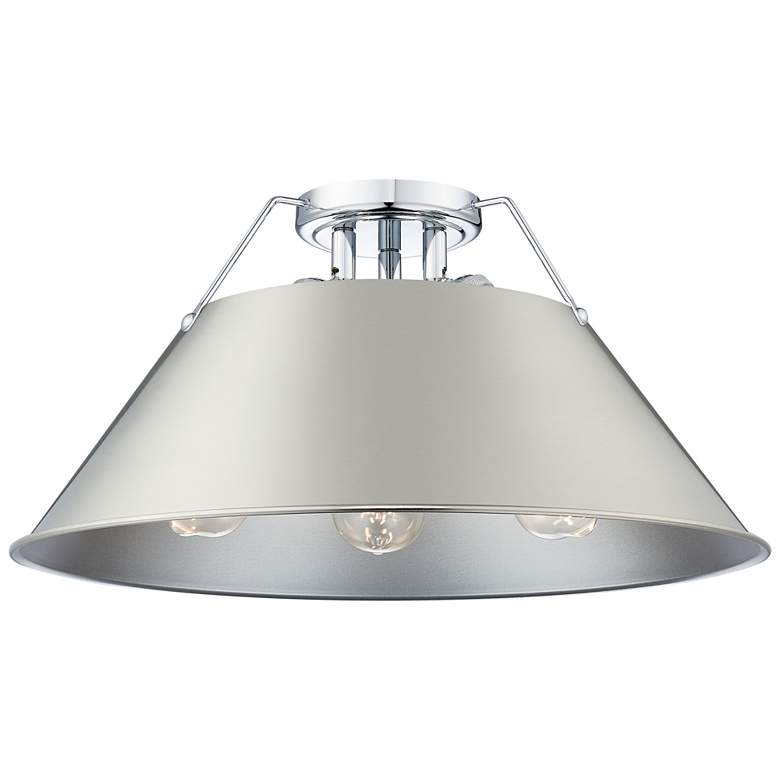 Image 1 Orwell 18 3/4" Wide 3-Light Flush Mount in Chrome with Pewter