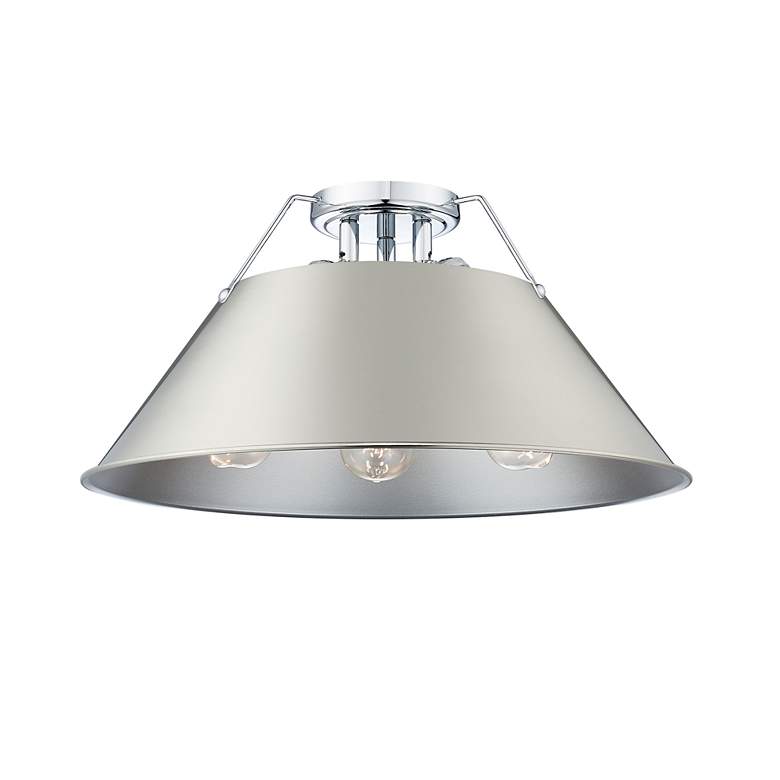 Image 2 Orwell 18 3/4" Wide 3-Light Flush Mount in Chrome with Pewter more views