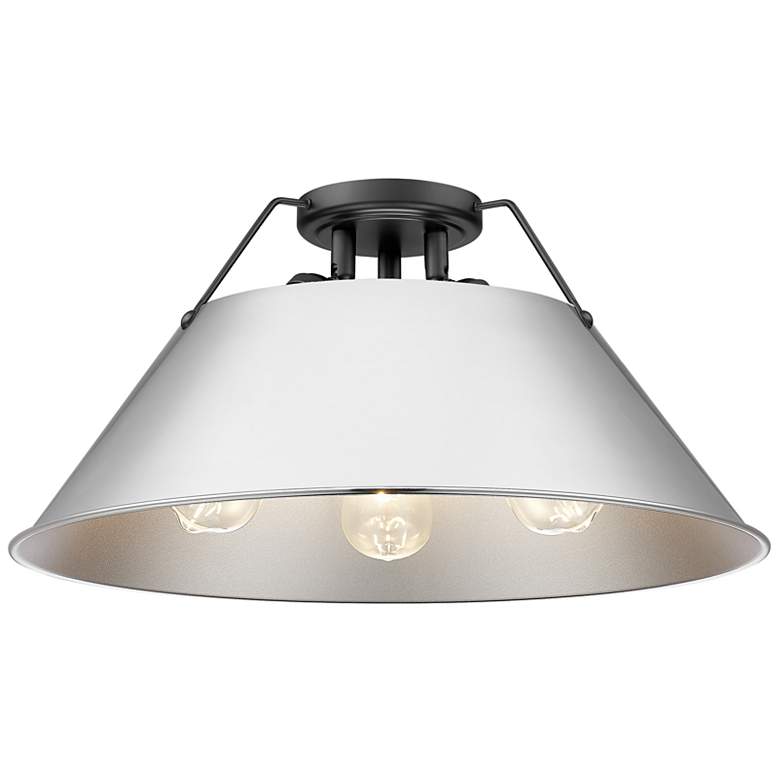 Image 1 Orwell 18 3/4" Wide 3-Light Flush Mount in Matte Black with Chrome