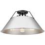 1_Orwell 18 3/4" Wide 3-Light Flush Mount in Matte Black with Chrome