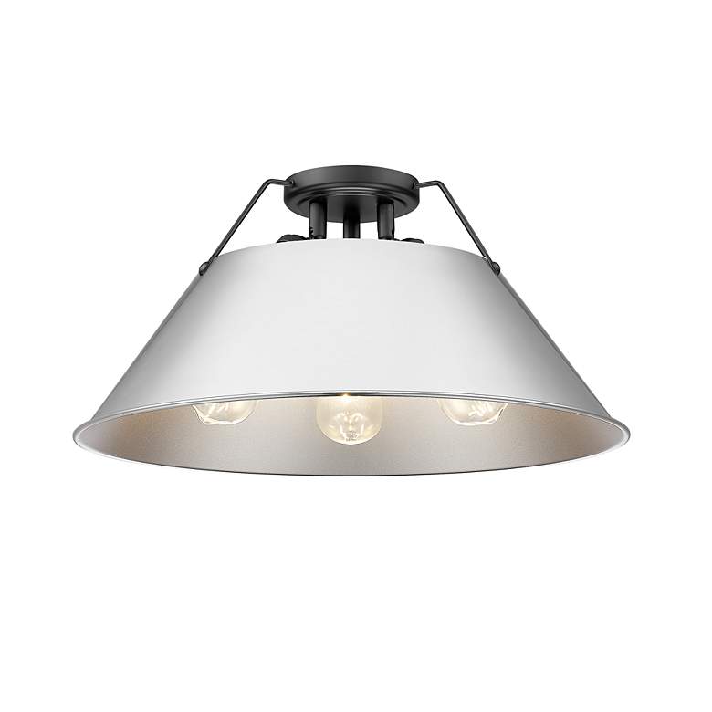 Image 2 Orwell 18 3/4" Wide 3-Light Flush Mount in Matte Black with Chrome more views
