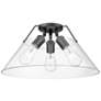 1_Orwell 18 3/4" Wide 3-Light Flush Mount in Matte Black with Clear Glas