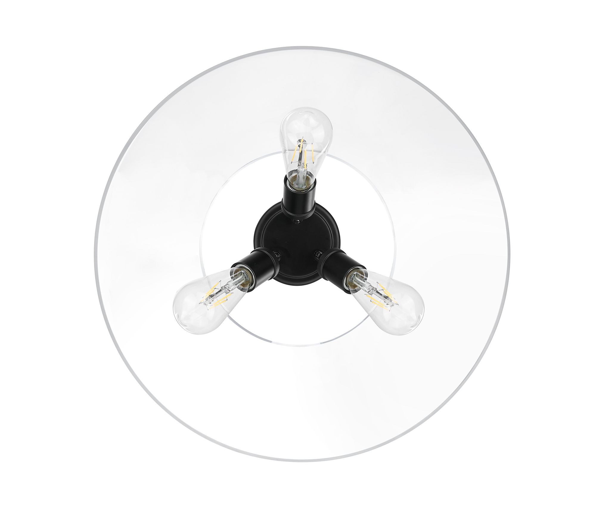 Image 3 Orwell 18 3/4" Wide 3-Light Flush Mount in Matte Black with Clear Glas more views