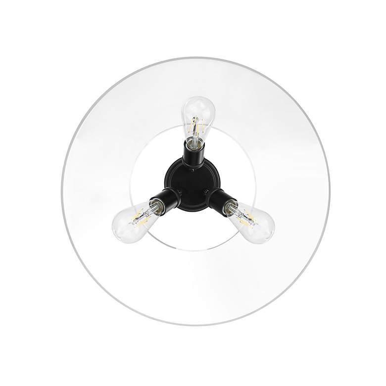 Image 3 Orwell 18 3/4" Wide 3-Light Flush Mount in Matte Black with Clear Glas more views
