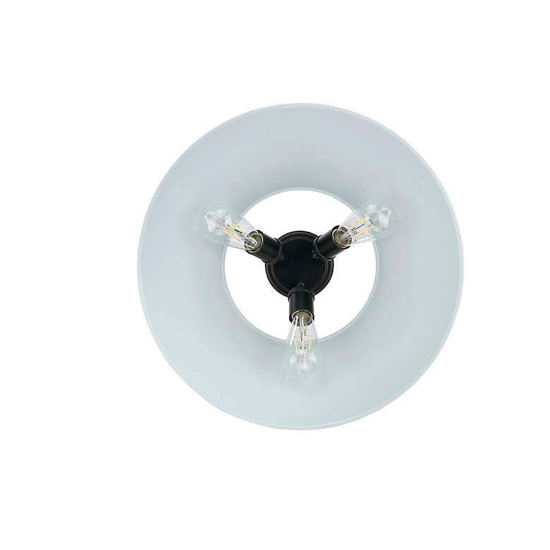 Image 3 Orwell 18 3/4" Wide 3-Light Flush Mount in Matte Black with Dusky Blue more views