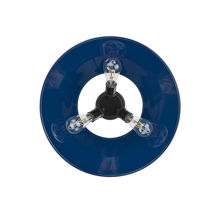 Image 3 Orwell 18 3/4" Wide 3-Light Flush Mount in Matte Black with Matte Navy more views