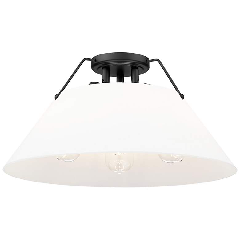 Image 1 Orwell 18 3/4" Wide 3-Light Flush Mount in Matte Black with Opal Glass