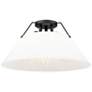 1_Orwell 18 3/4" Wide 3-Light Flush Mount in Matte Black with Opal Glass