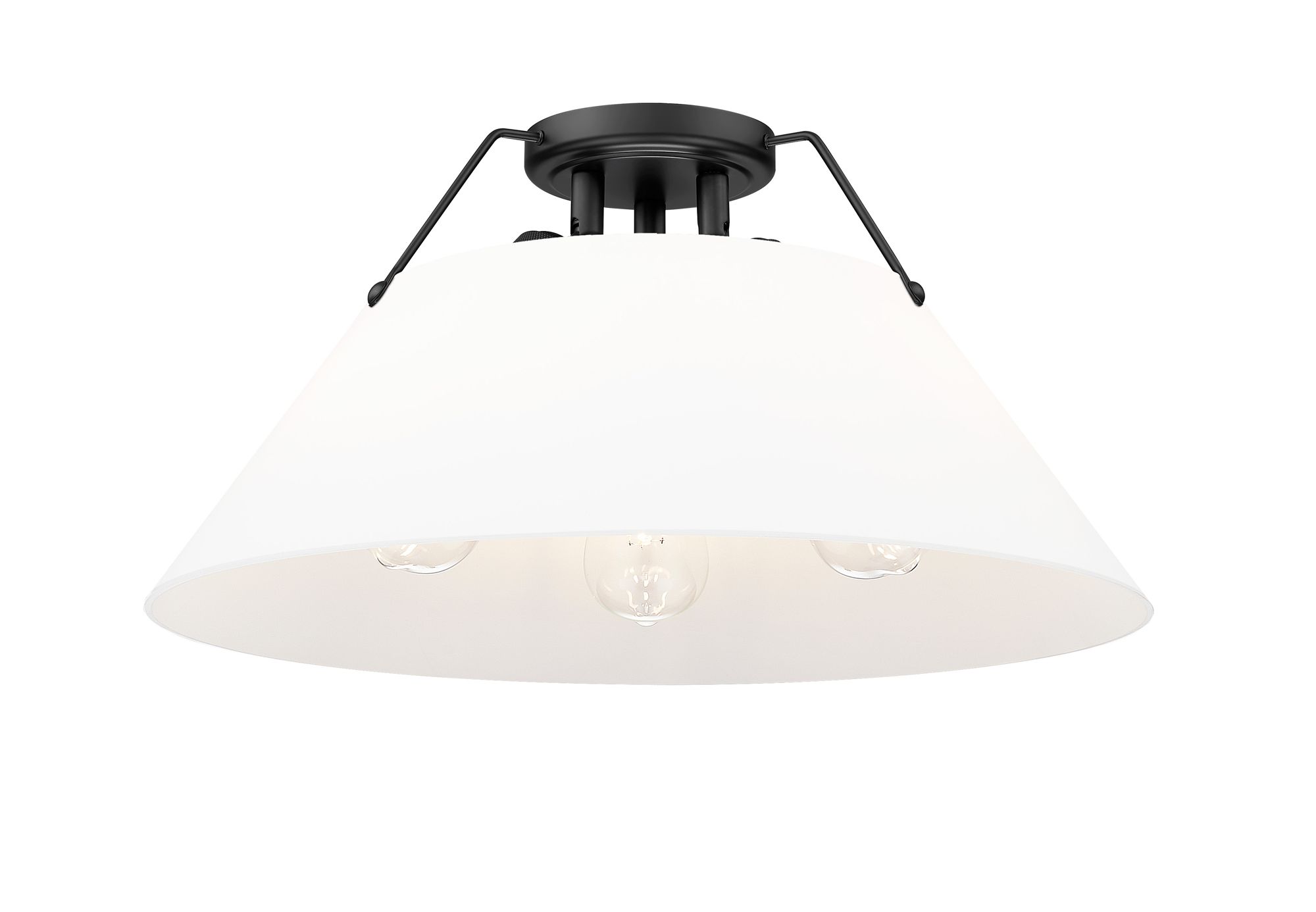 Image 2 Orwell 18 3/4" Wide 3-Light Flush Mount in Matte Black with Opal Glass more views