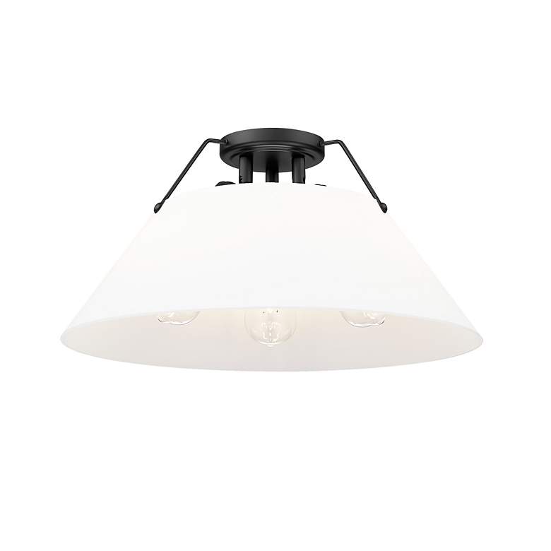 Image 2 Orwell 18 3/4" Wide 3-Light Flush Mount in Matte Black with Opal Glass more views