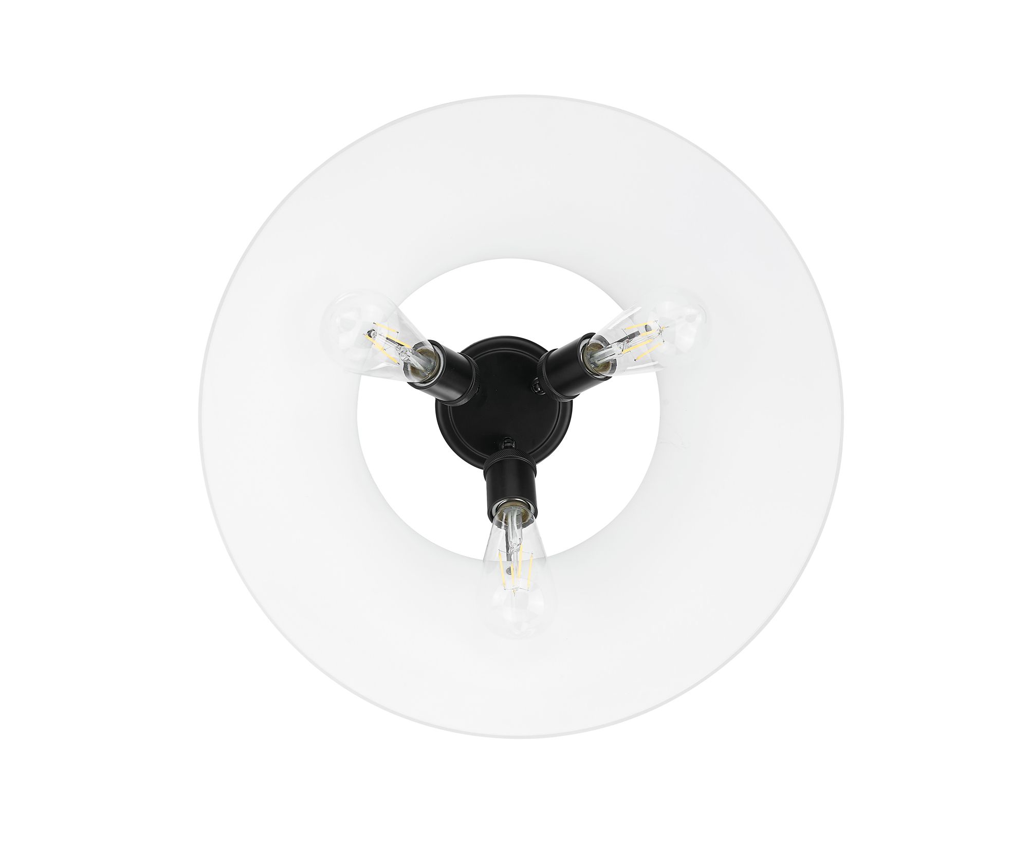 Image 3 Orwell 18 3/4" Wide 3-Light Flush Mount in Matte Black with Opal Glass more views
