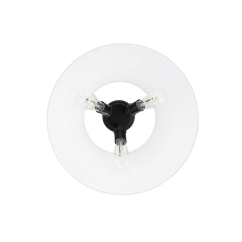 Image 3 Orwell 18 3/4" Wide 3-Light Flush Mount in Matte Black with Opal Glass more views