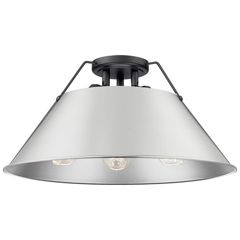 Image 1 Orwell 18 3/4" Wide 3-Light Flush Mount in Matte Black with Pewter