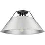 1_Orwell 18 3/4" Wide 3-Light Flush Mount in Matte Black with Pewter