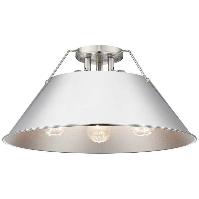 Image 1 Orwell 18 3/4" Wide 3-Light Flush Mount in Pewter with Chrome