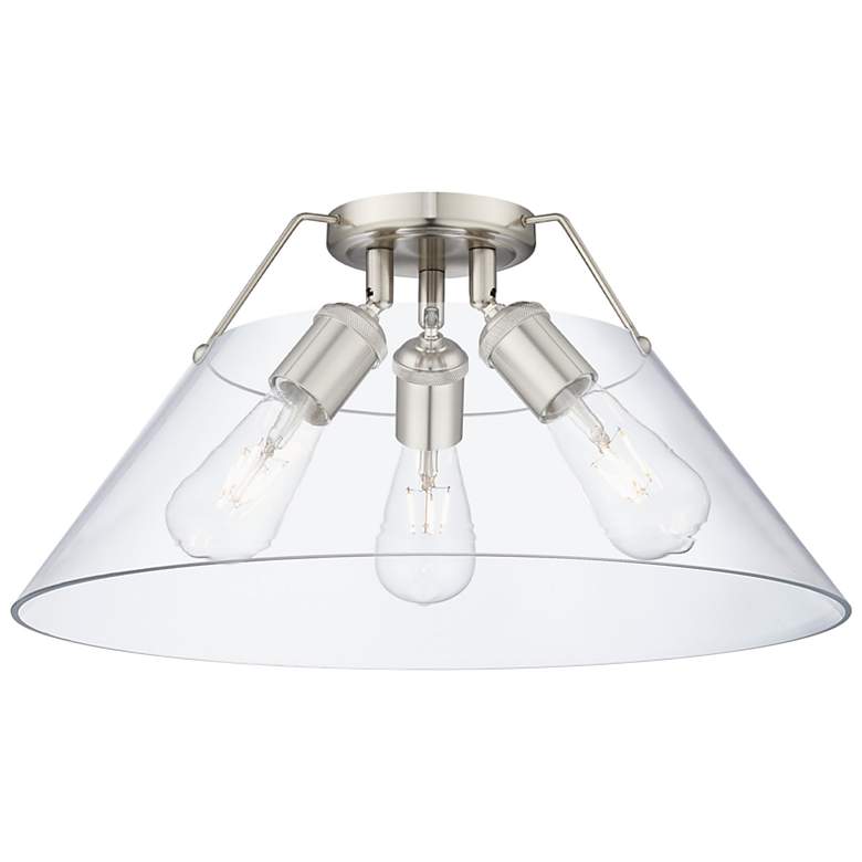 Image 1 Orwell 18 3/4" Wide 3-Light Flush Mount in Pewter with Clear Glass