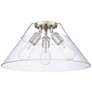 1_Orwell 18 3/4" Wide 3-Light Flush Mount in Pewter with Clear Glass