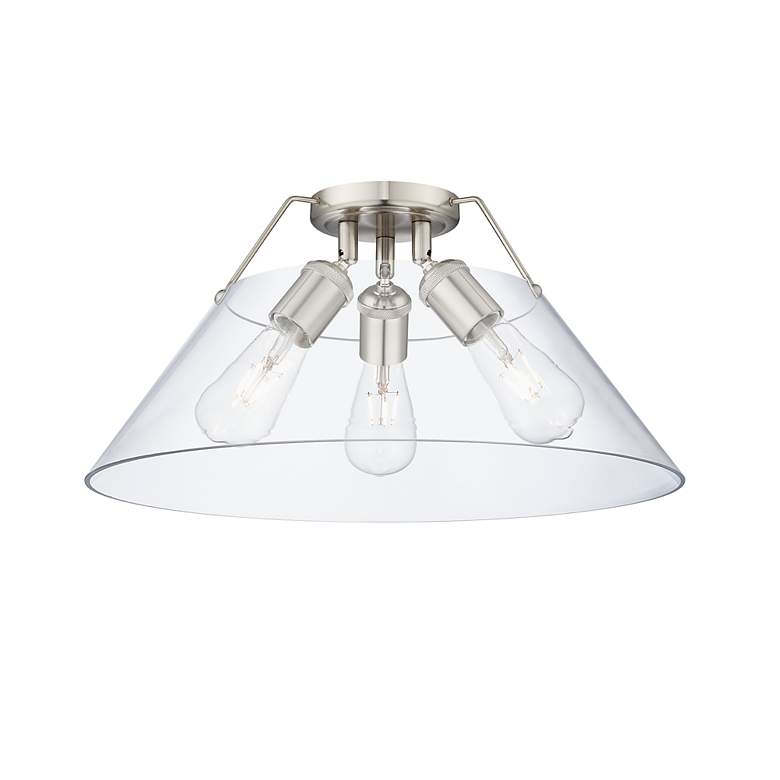 Image 2 Orwell 18 3/4" Wide 3-Light Flush Mount in Pewter with Clear Glass more views