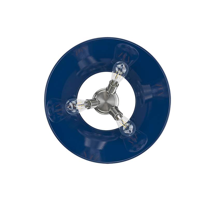 Image 3 Orwell 18 3/4" Wide 3-Light Flush Mount in Pewter with Matte Navy more views