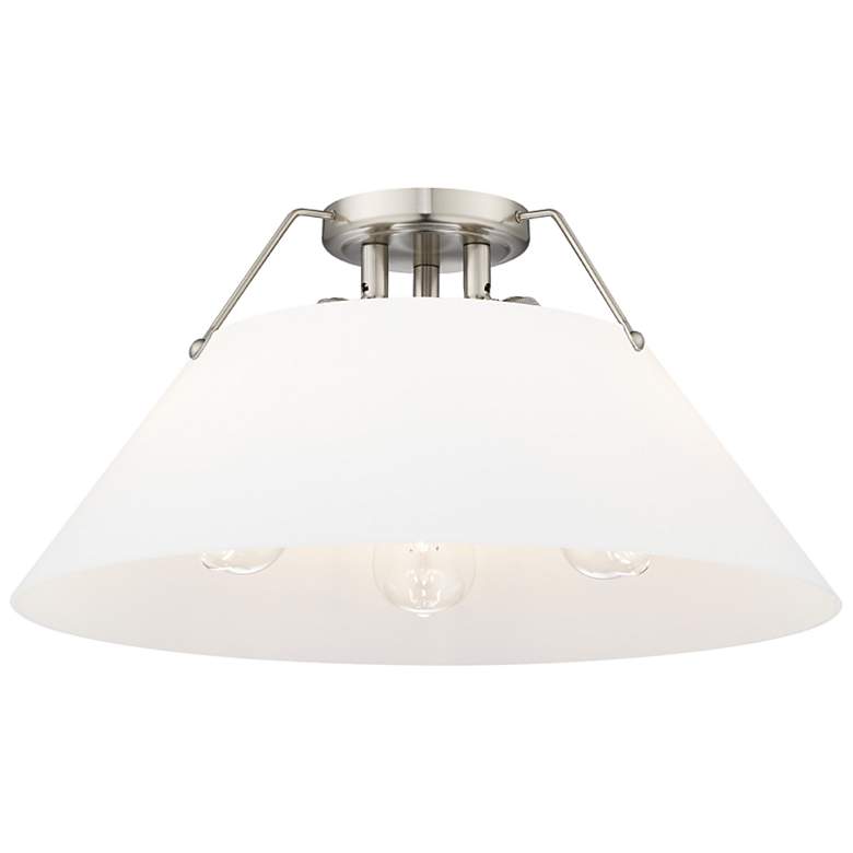 Image 1 Orwell 18 3/4" Wide 3-Light Flush Mount in Pewter with Opal Glass
