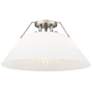 1_Orwell 18 3/4" Wide 3-Light Flush Mount in Pewter with Opal Glass
