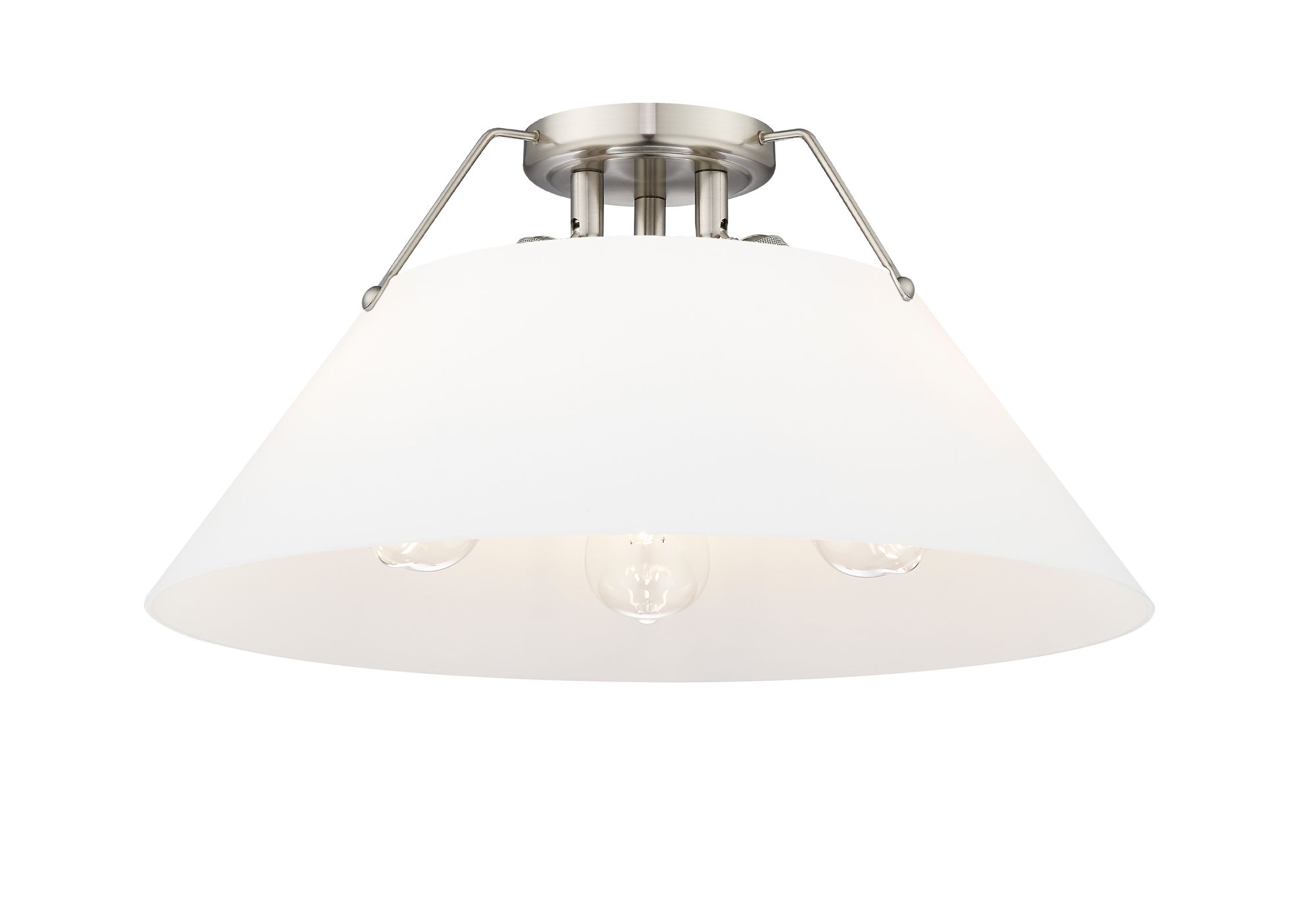 Image 2 Orwell 18 3/4" Wide 3-Light Flush Mount in Pewter with Opal Glass more views