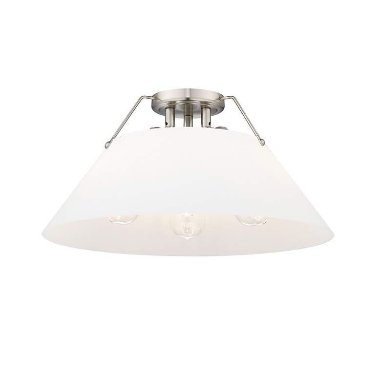 Image 2 Orwell 18 3/4" Wide 3-Light Flush Mount in Pewter with Opal Glass more views