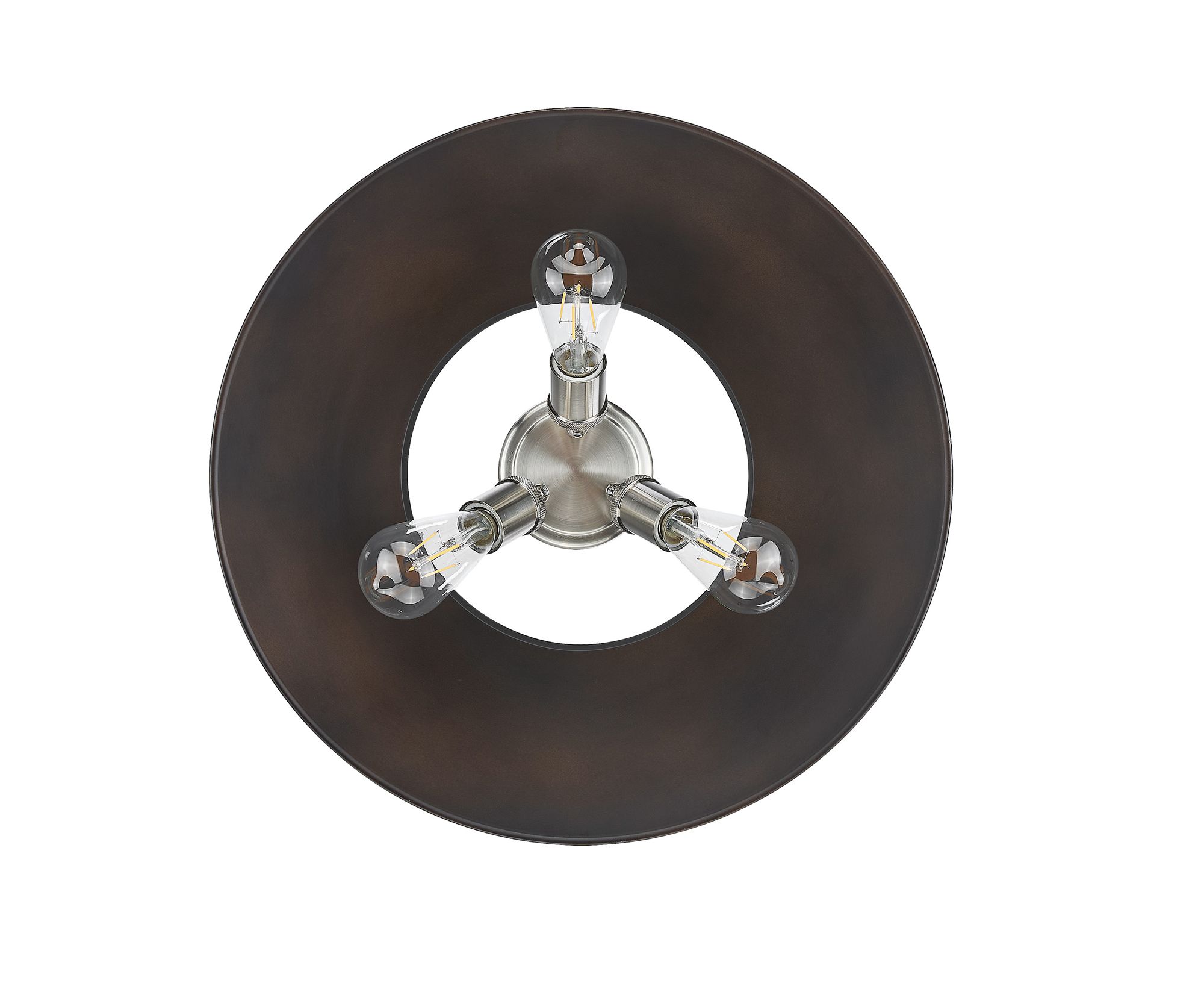 Image 3 Orwell 18 3/4" Wide 3-Light Flush Mount in Pewter with Rubbed Bronze more views