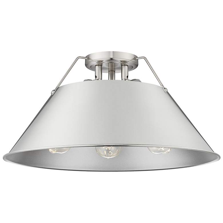 Image 1 Orwell 18 3/4" Wide 3-Light Flush Mount in Pewter