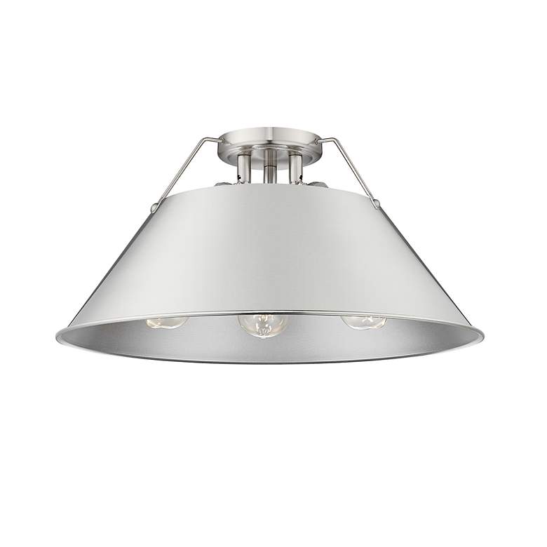 Image 2 Orwell 18 3/4" Wide 3-Light Flush Mount in Pewter more views