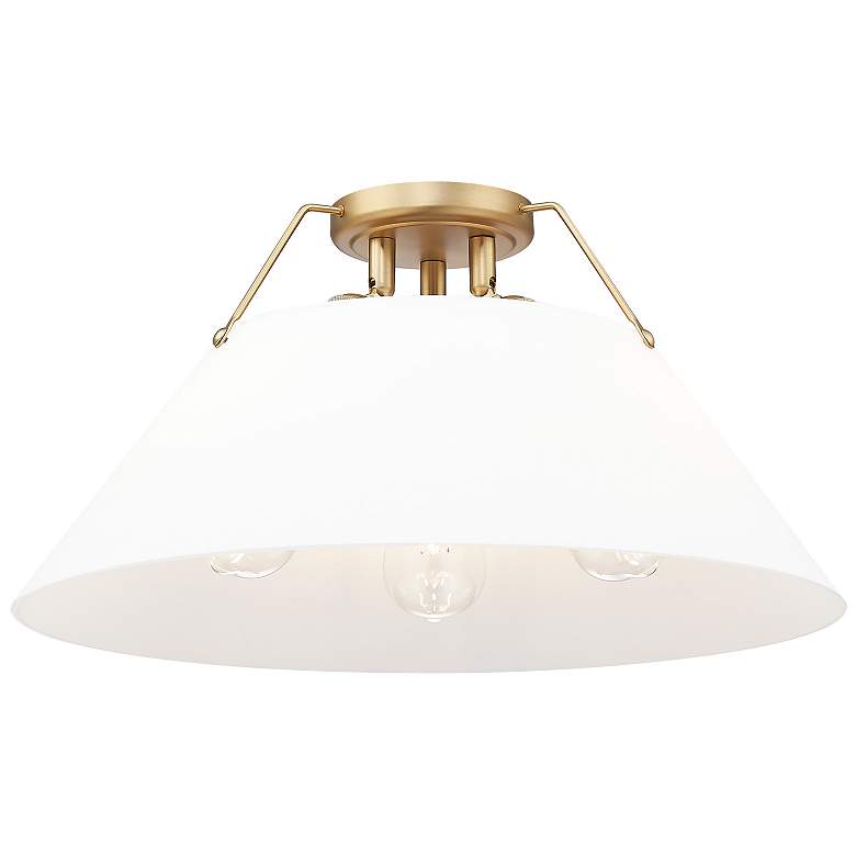 Image 1 Orwell 18 3/4"W Champagne Bronze Ceiling Light w/ Opal Glass