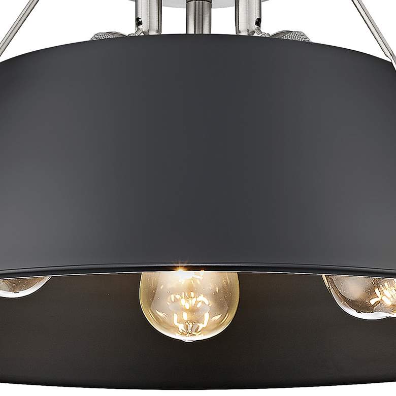 Image 2 Orwell 18 3/4"W Pewter Ceiling Light with Matte Black Shade more views