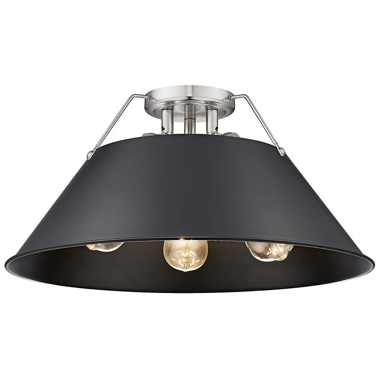 Image 3 Orwell 18 3/4"W Pewter Ceiling Light with Matte Black Shade more views