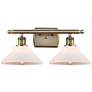 Orwell 18" 2-Light Antique Brass Bath Light w/ Matte White Shade