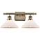 Orwell 18" 2-Light Antique Brass Bath Light w/ Matte White Shade