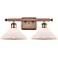 Orwell 18" 2-Light Antique Copper Bath Light w/ Matte White Shade