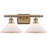 Orwell 18" 2-Light Brushed Brass Bath Light w/ Matte White Shade