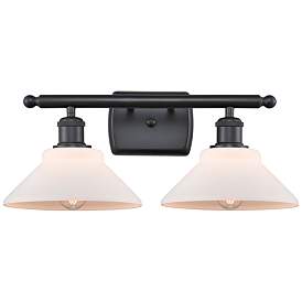 Image1 of Orwell 18" 2-Light Matte Black Bath Light w/ Matte White Shade