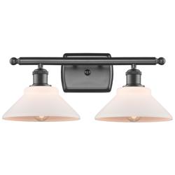 Orwell 18" 2-Light Oil Rubbed Bronze Bath Light w/ Matte White Shade
