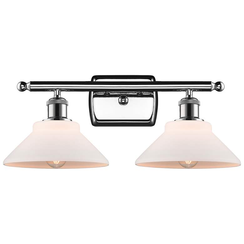 Image 1 Orwell 18" 2-Light Polished Chrome Bath Light w/ Matte White Shade